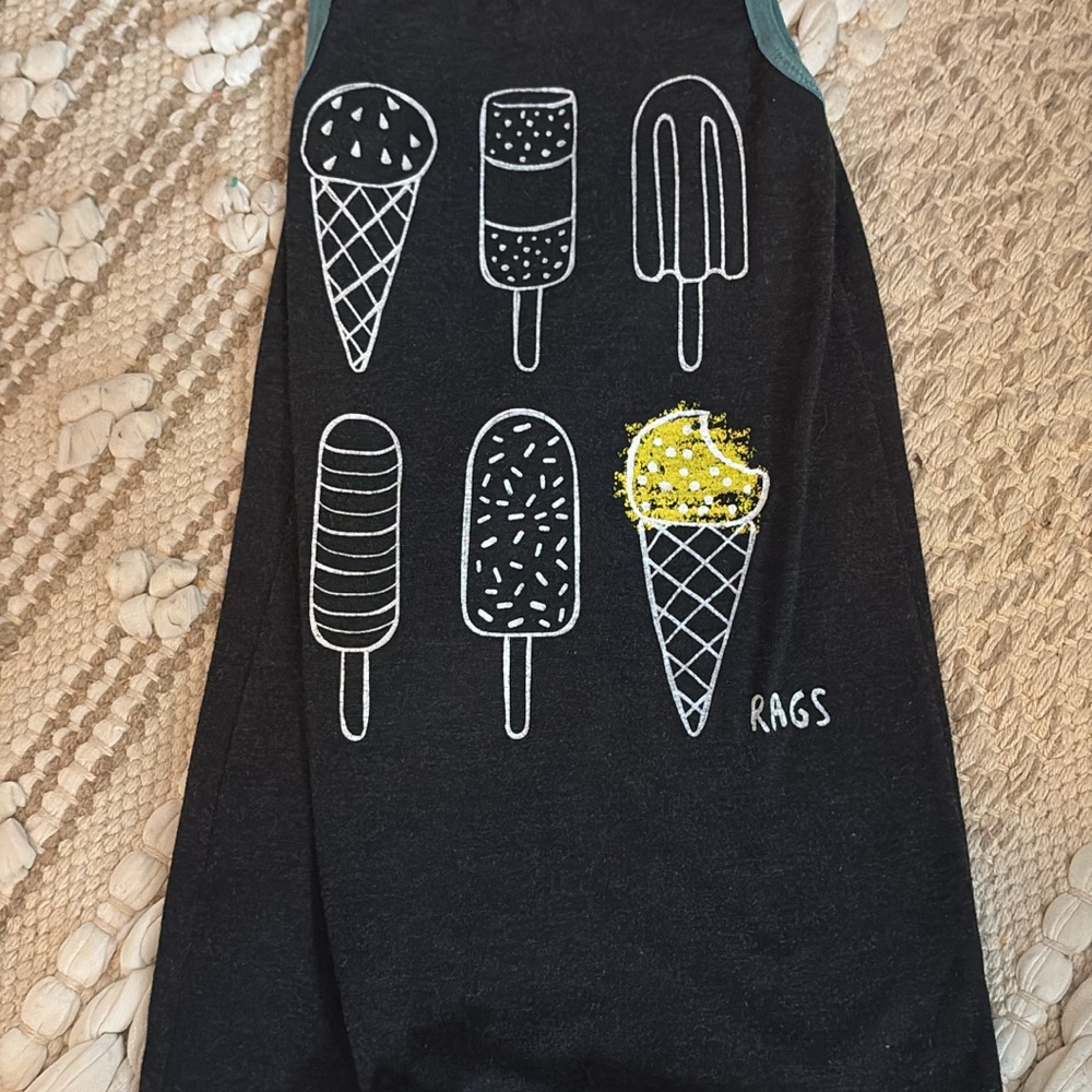 Rags to Raches Black Ice Cream Bodysuit Playful Design